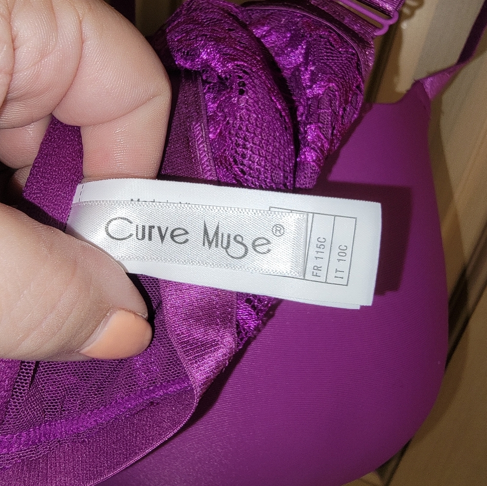 Womens Plus Sz 44C Curve Muse Bra Nwot Purple Front Closure Push Up - Picture 5 of 8